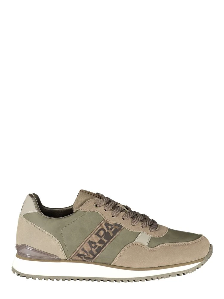 Green Polyester Athletic Sneakers