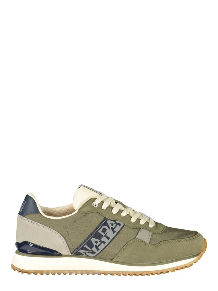 Green Polyester Athletic Sneakers