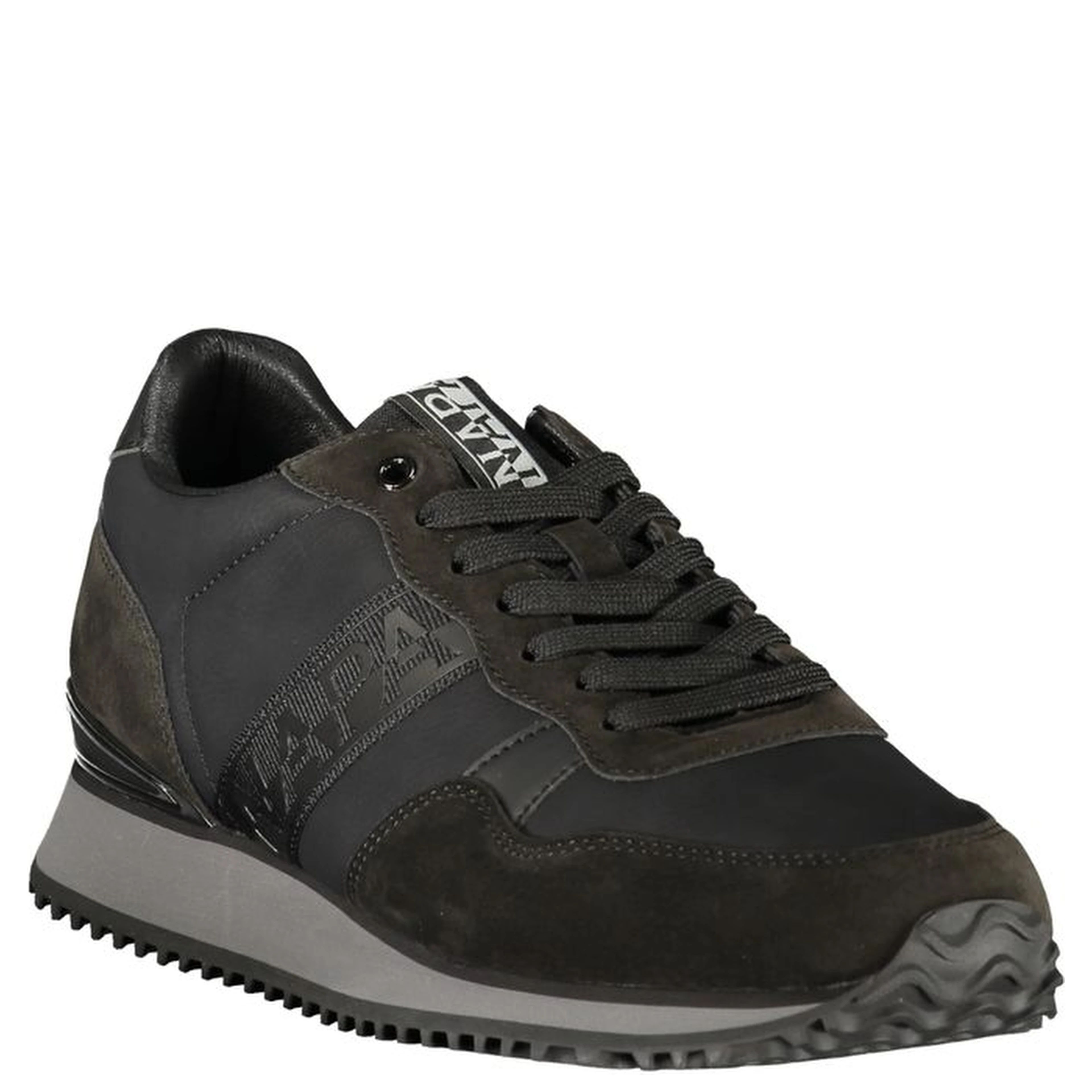 Black Polyester Athletic Sneakers