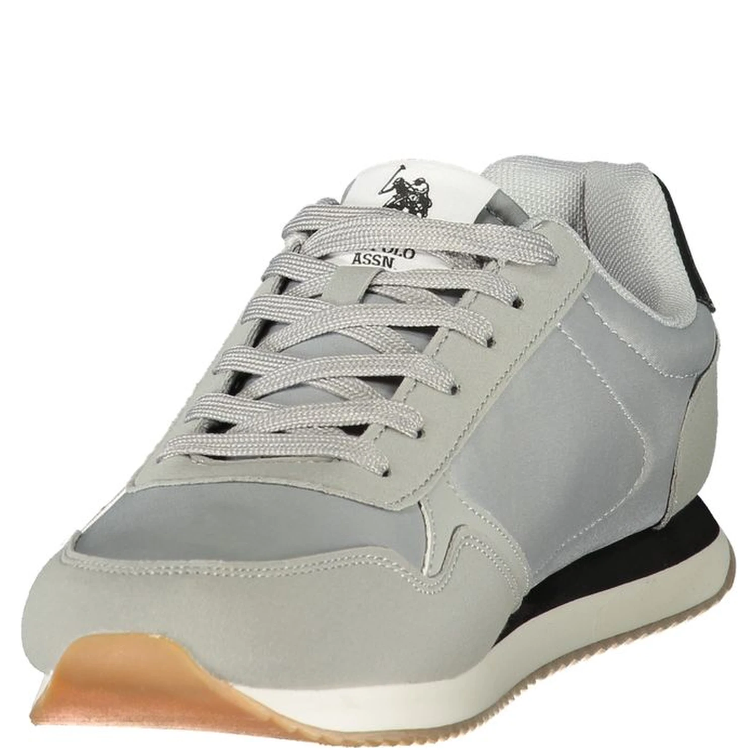 Gray Polyester Athletic Sneakers