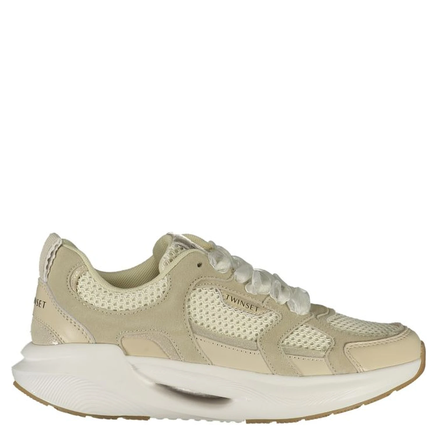 Beige Polyester Athletic Sneakers