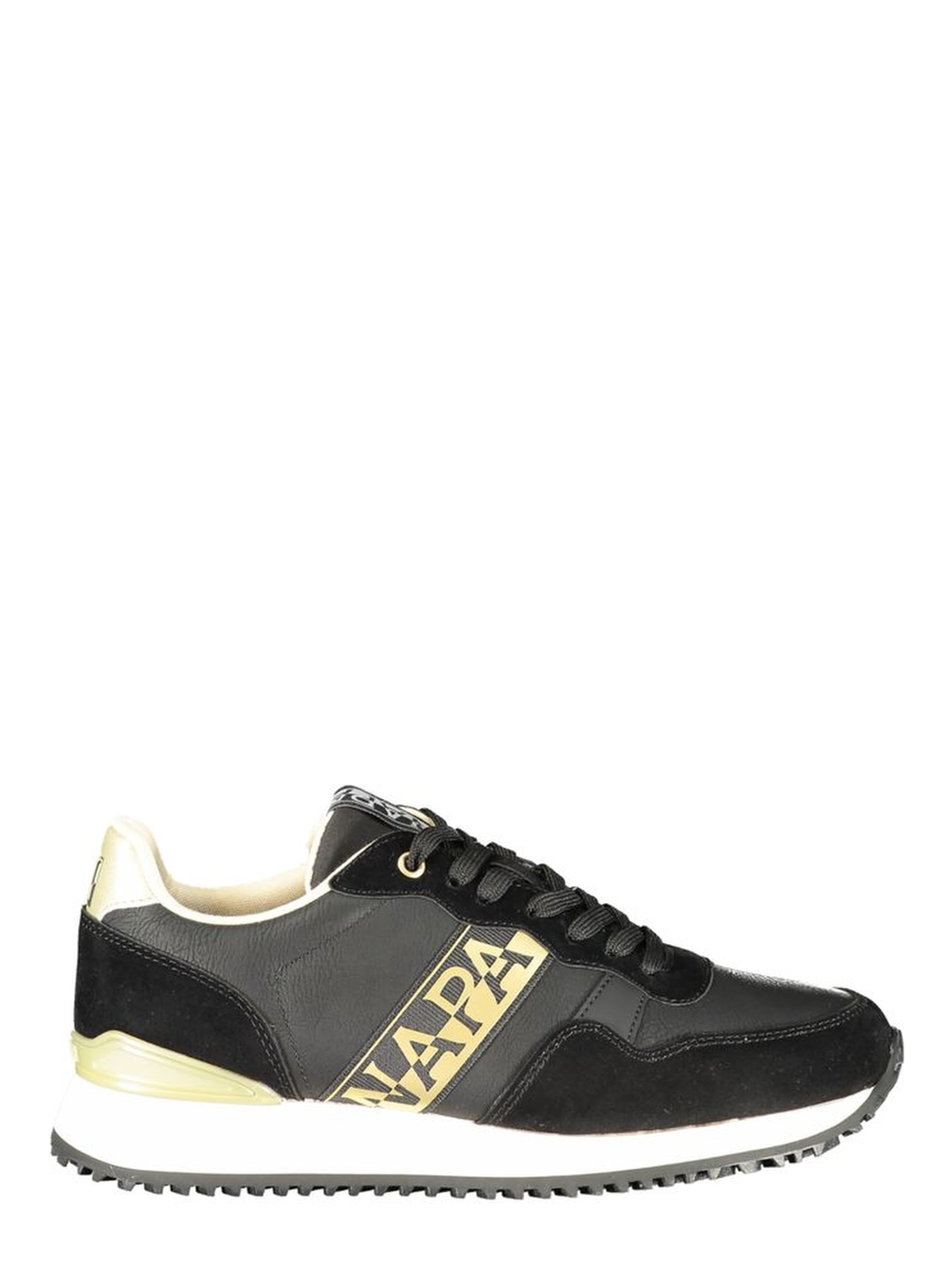 Black Polyester Athletic Sneakers