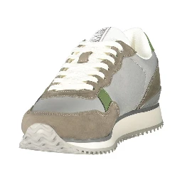 Gray Polyester Athletic Sneakers