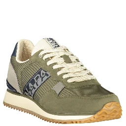 Green Polyester Athletic Sneakers