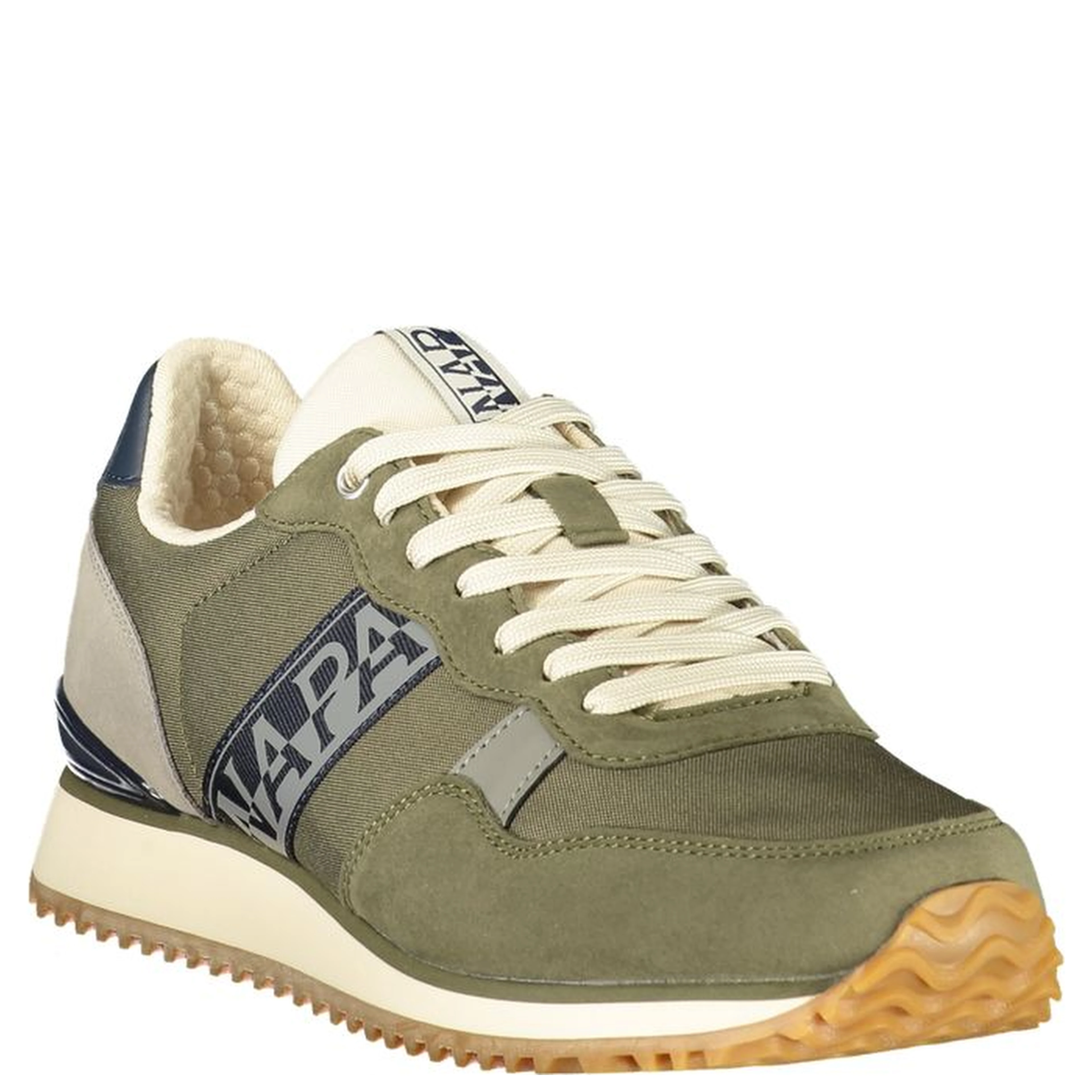 Green Polyester Athletic Sneakers
