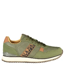 Green Polyester Athletic Sneakers