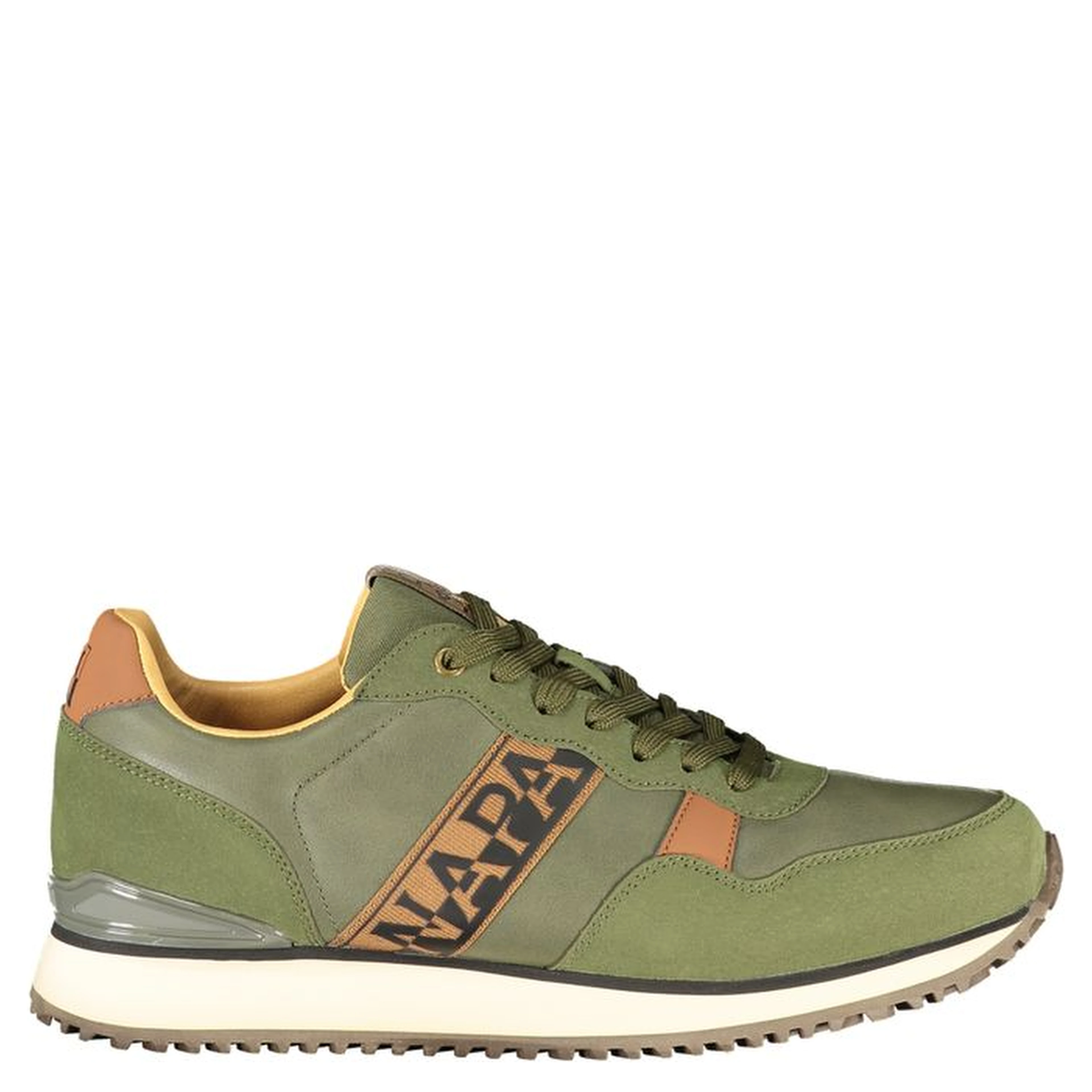 Green Polyester Athletic Sneakers