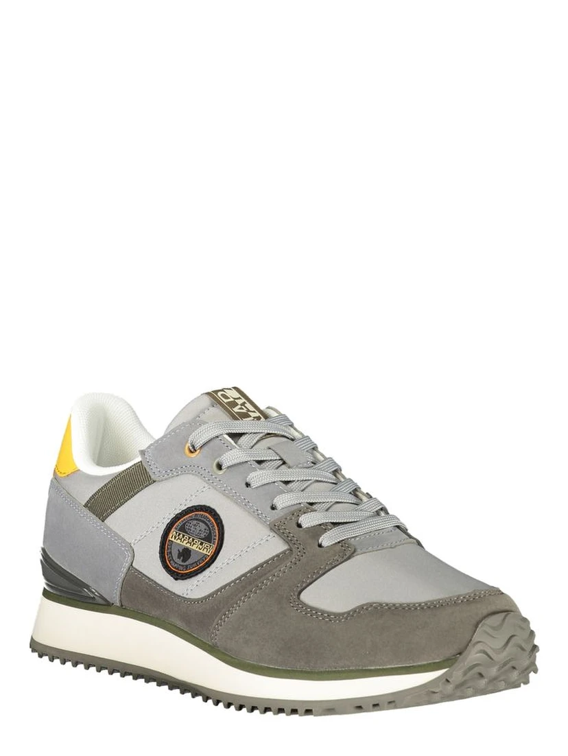 Gray Polyester Athletic Sneakers