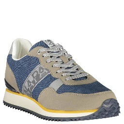Blue Polyester Athletic Sneakers