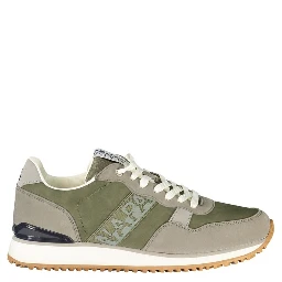 Green Polyester Athletic Sneakers