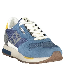 Blue Polyester Athletic Sneakers