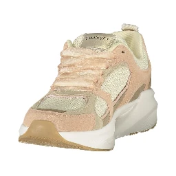 Pink Polyester Athletic Sneakers