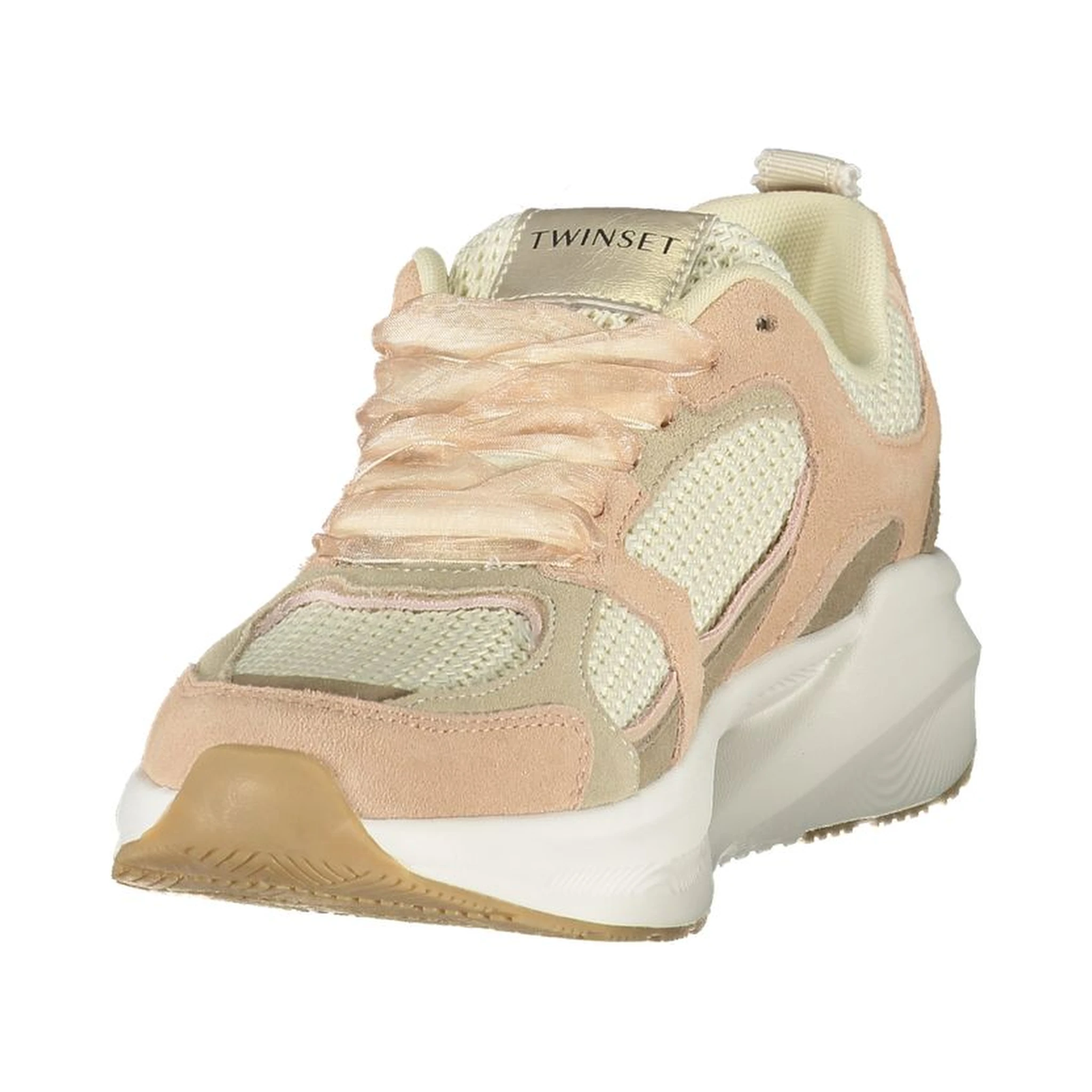 Pink Polyester Athletic Sneakers