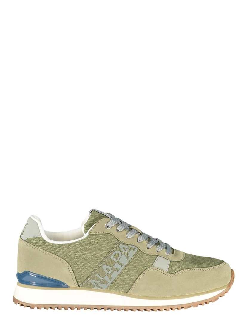 Green Polyester Athletic Sneakers