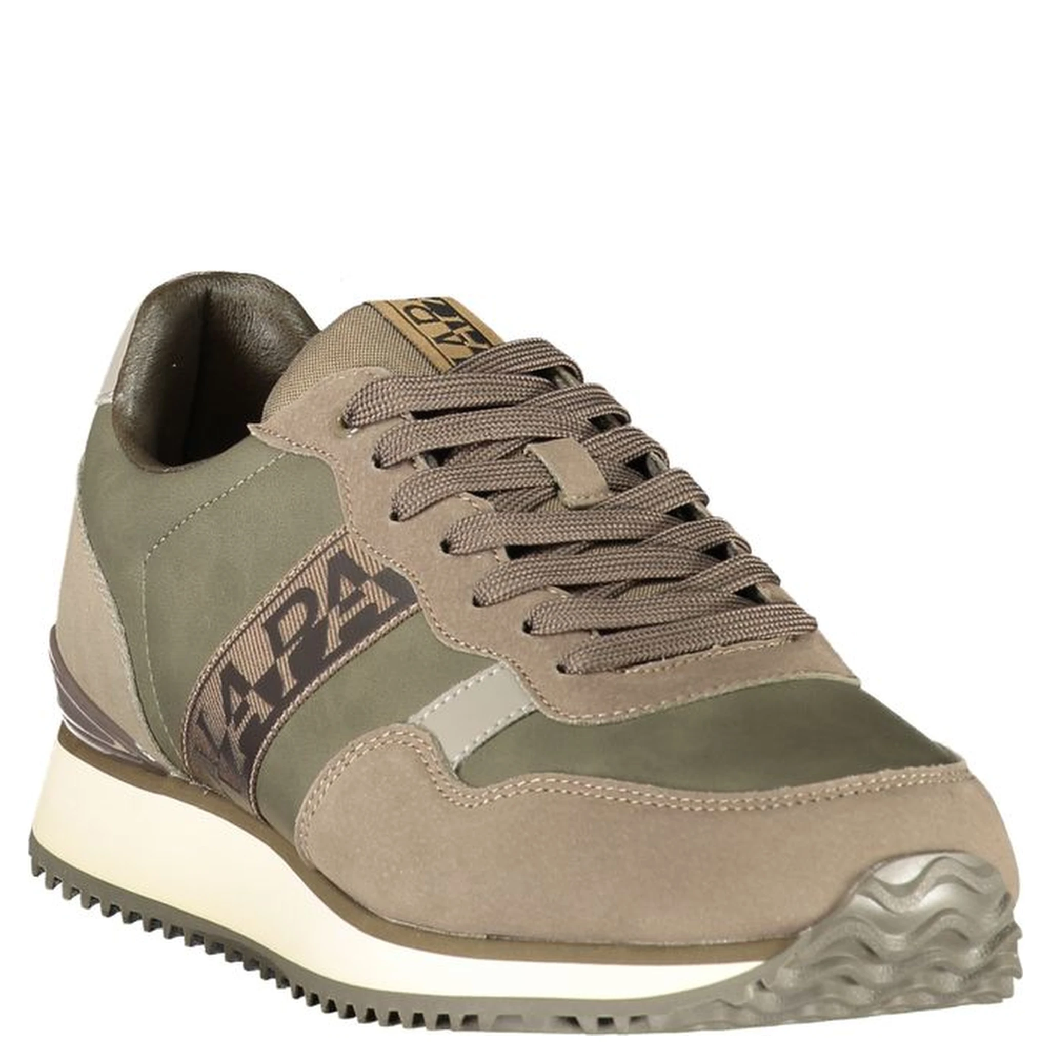 Green Polyester Athletic Sneakers