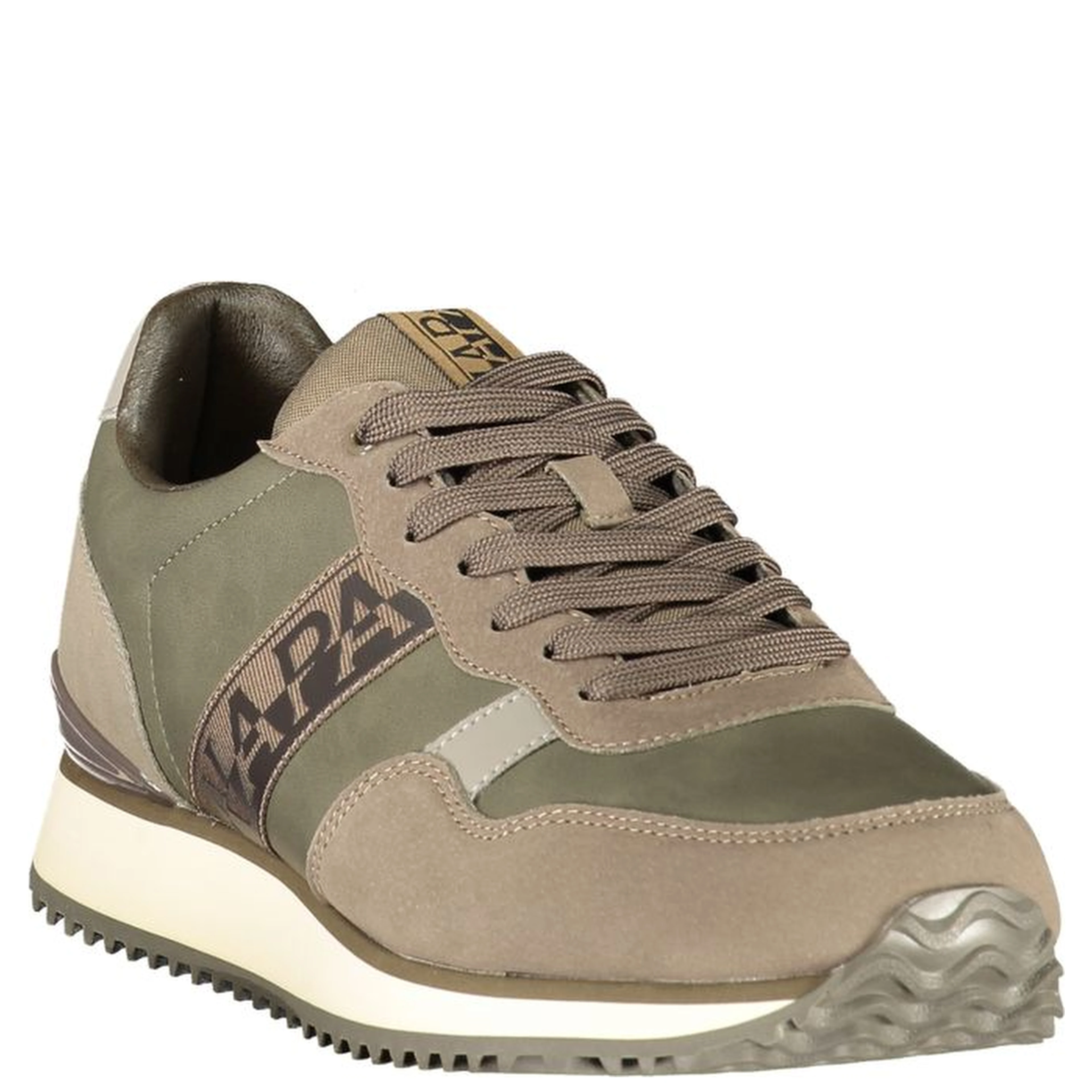 Green Polyester Athletic Sneakers