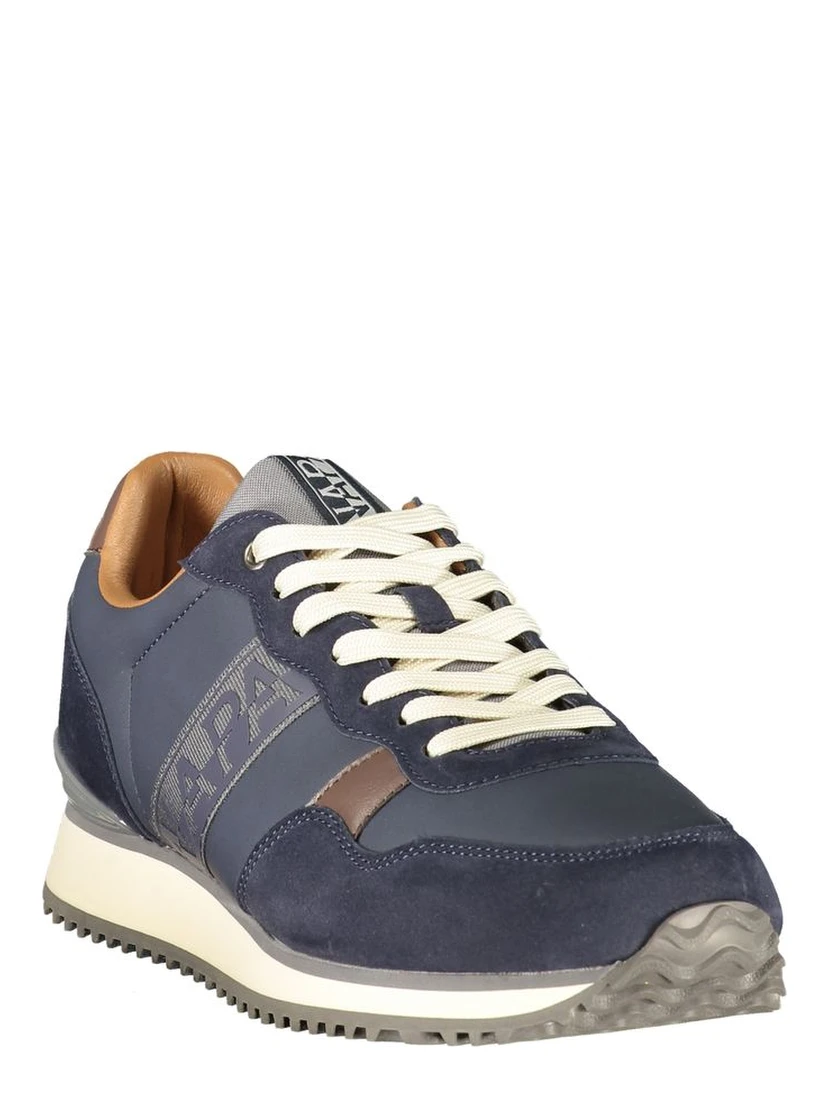 Blue Polyester Athletic Sneakers