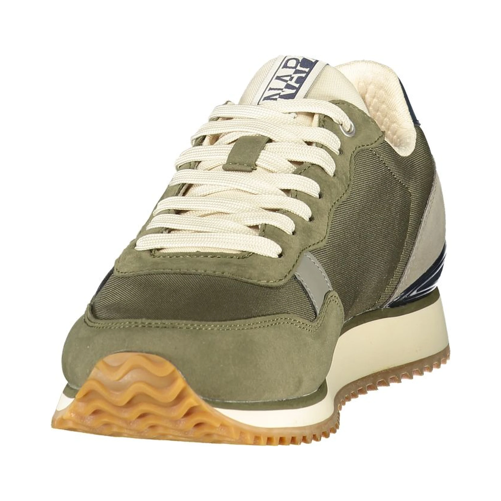 Green Polyester Athletic Sneakers