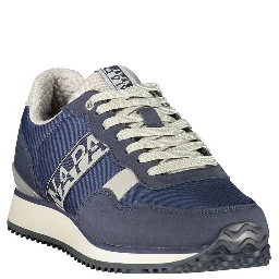 Blue Polyester Athletic Sneakers