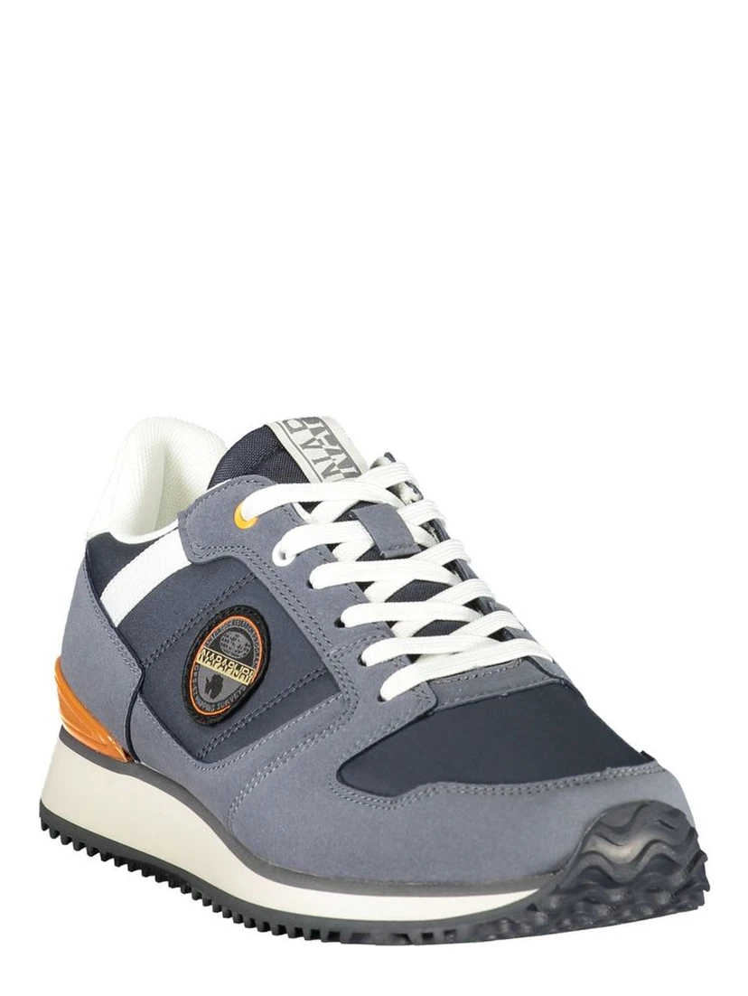 Blue Polyester Athletic Sneakers