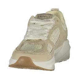 Beige Polyester Athletic Sneakers