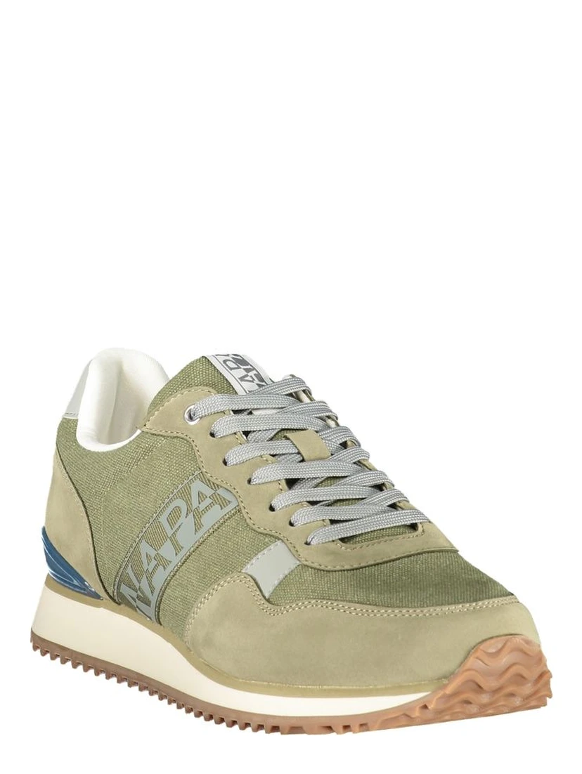Green Polyester Athletic Sneakers