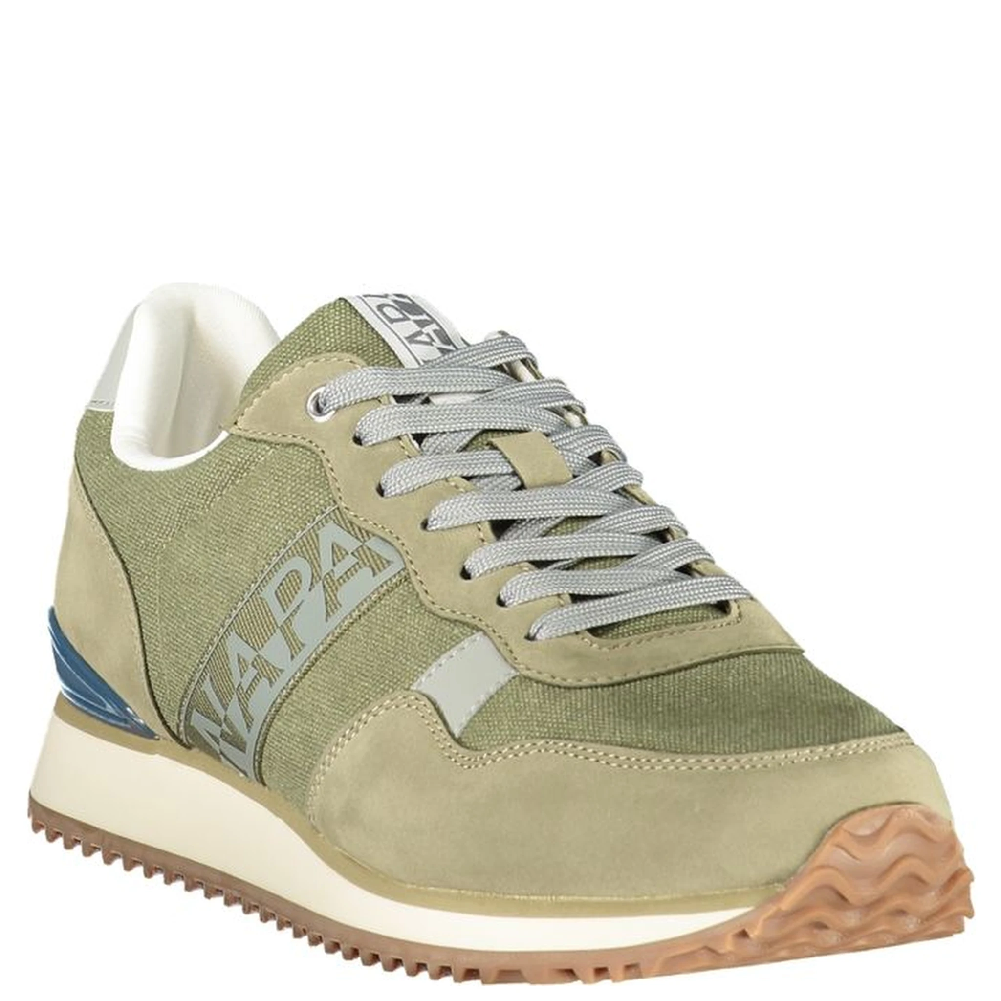Green Polyester Athletic Sneakers
