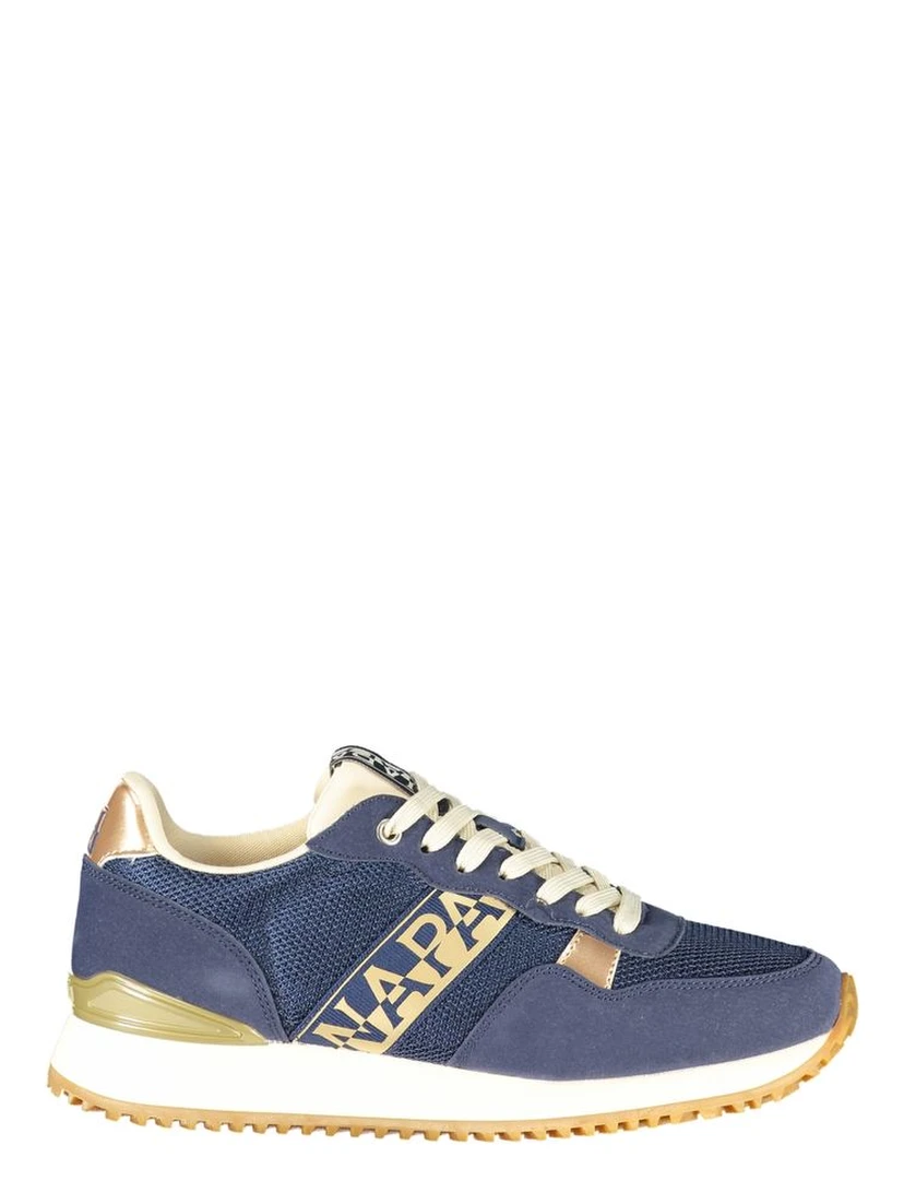 Blue Polyester Athletic Sneakers