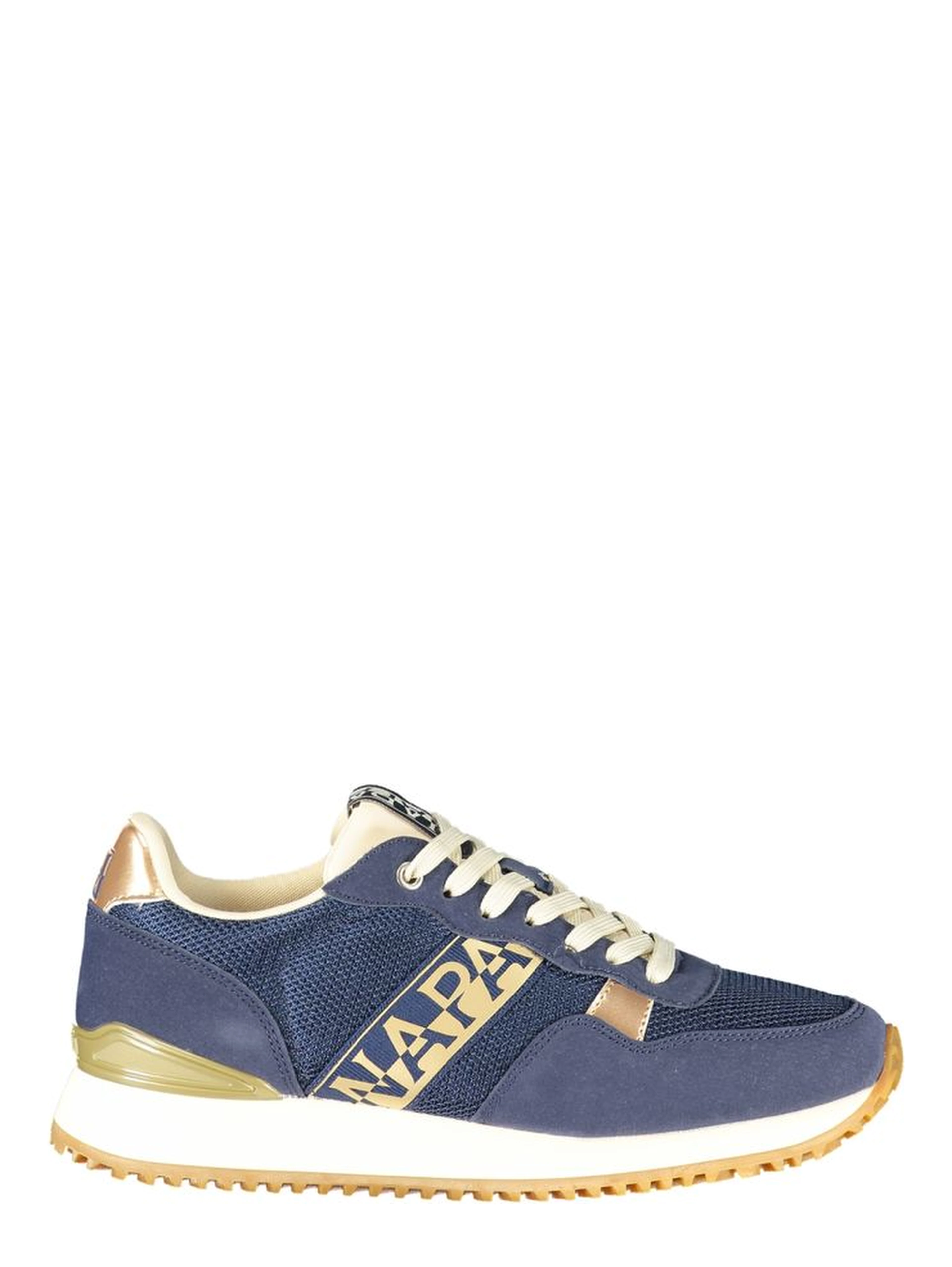 Blue Polyester Athletic Sneakers
