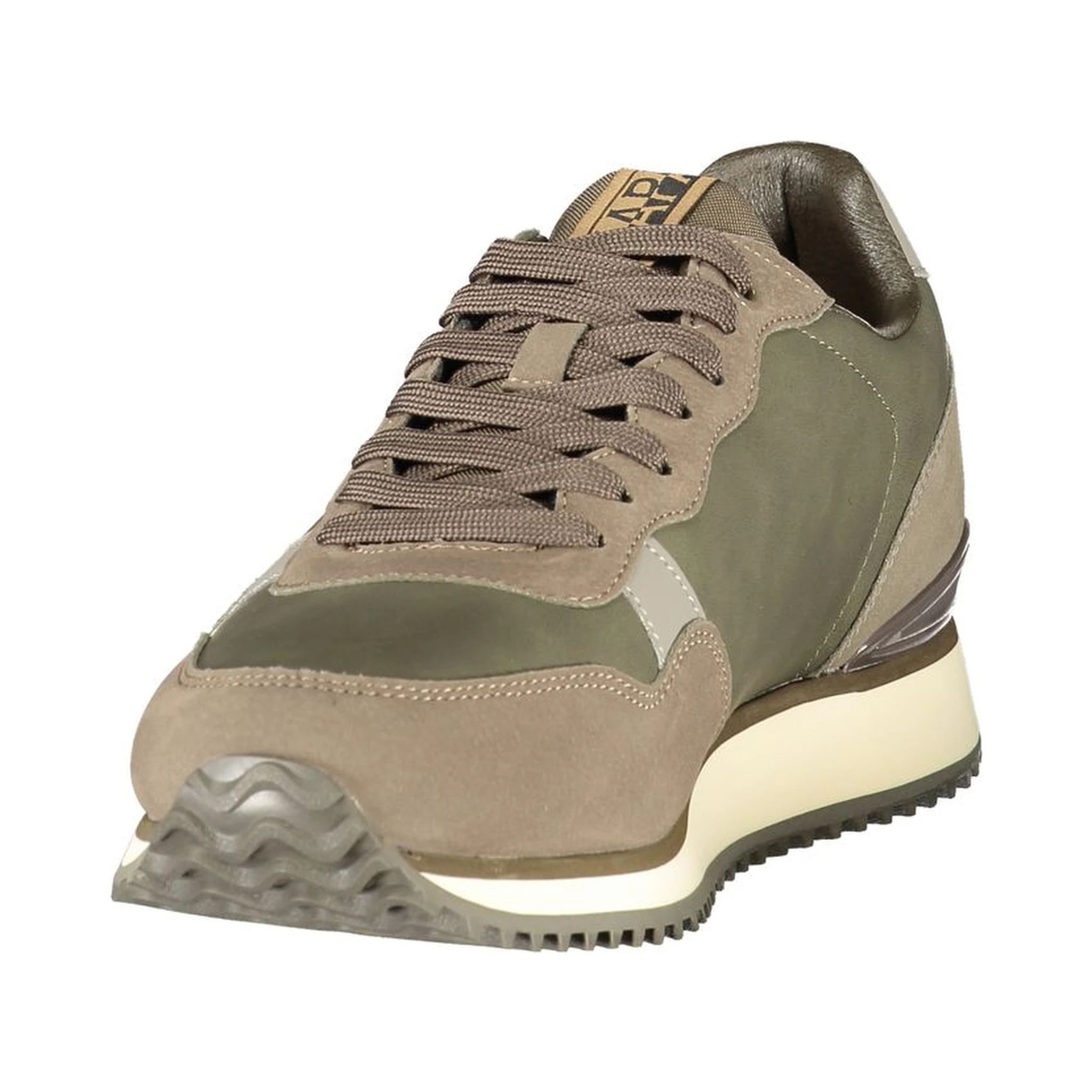Green Polyester Athletic Sneakers