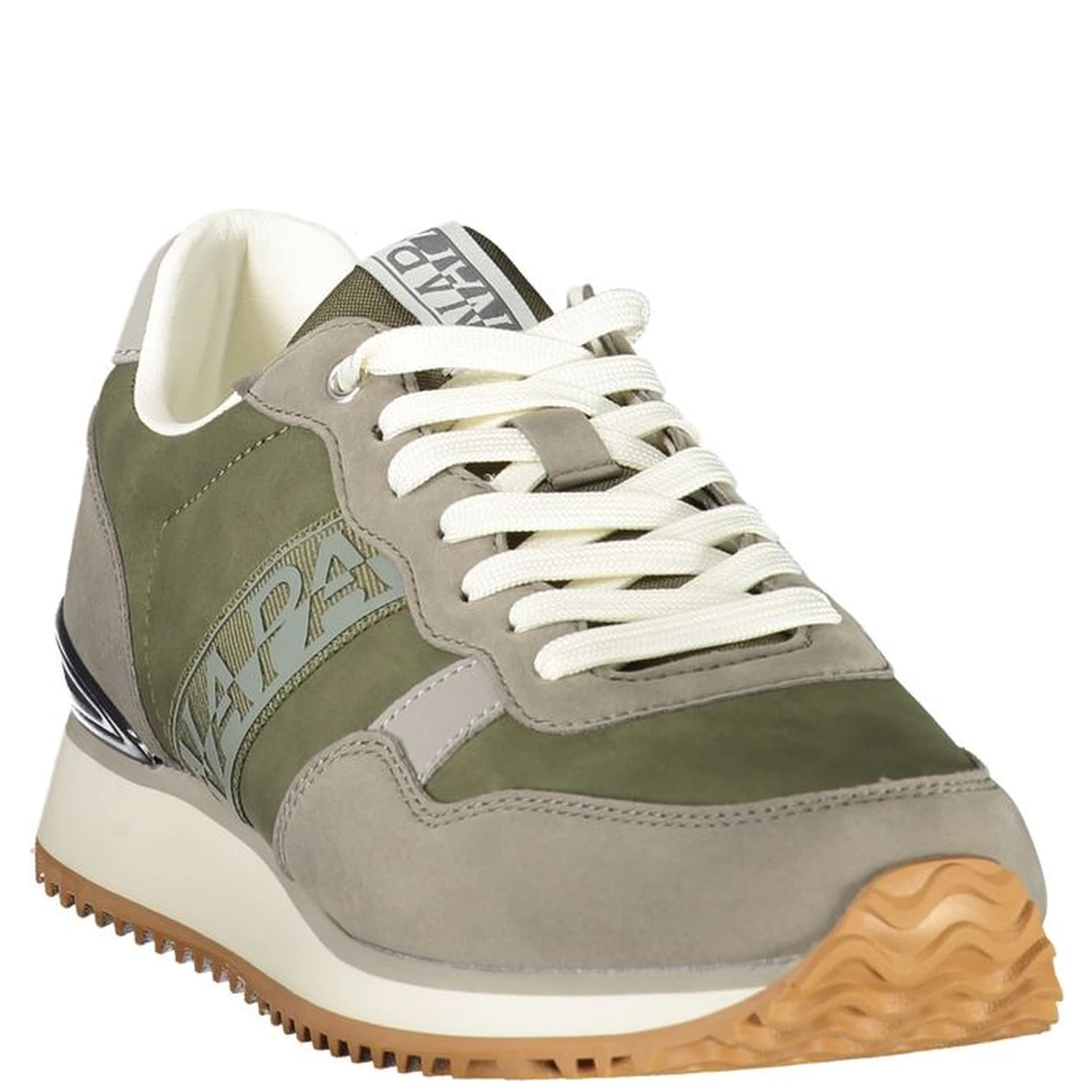 Green Polyester Athletic Sneakers