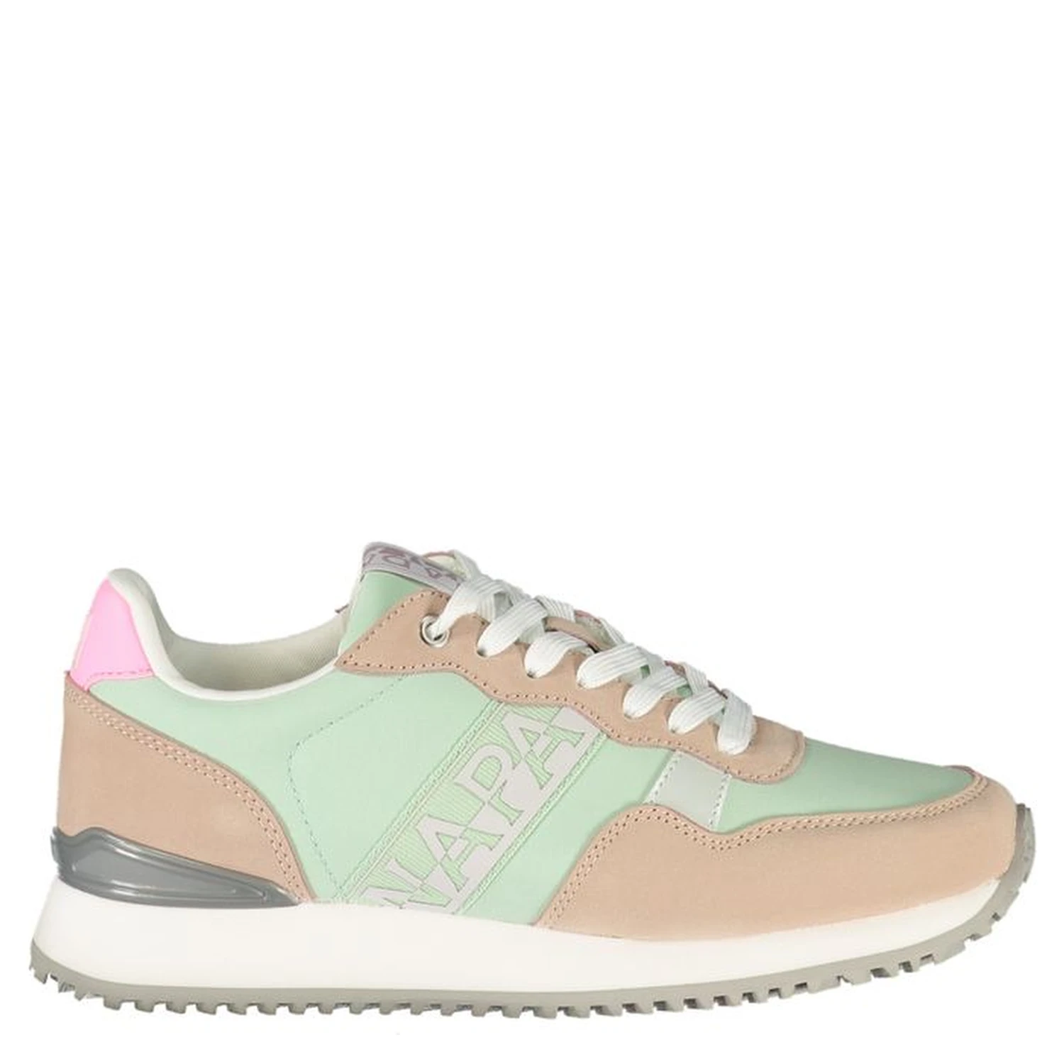 Green Polyester Athletic Sneakers