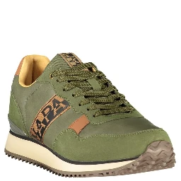 Green Polyester Athletic Sneakers
