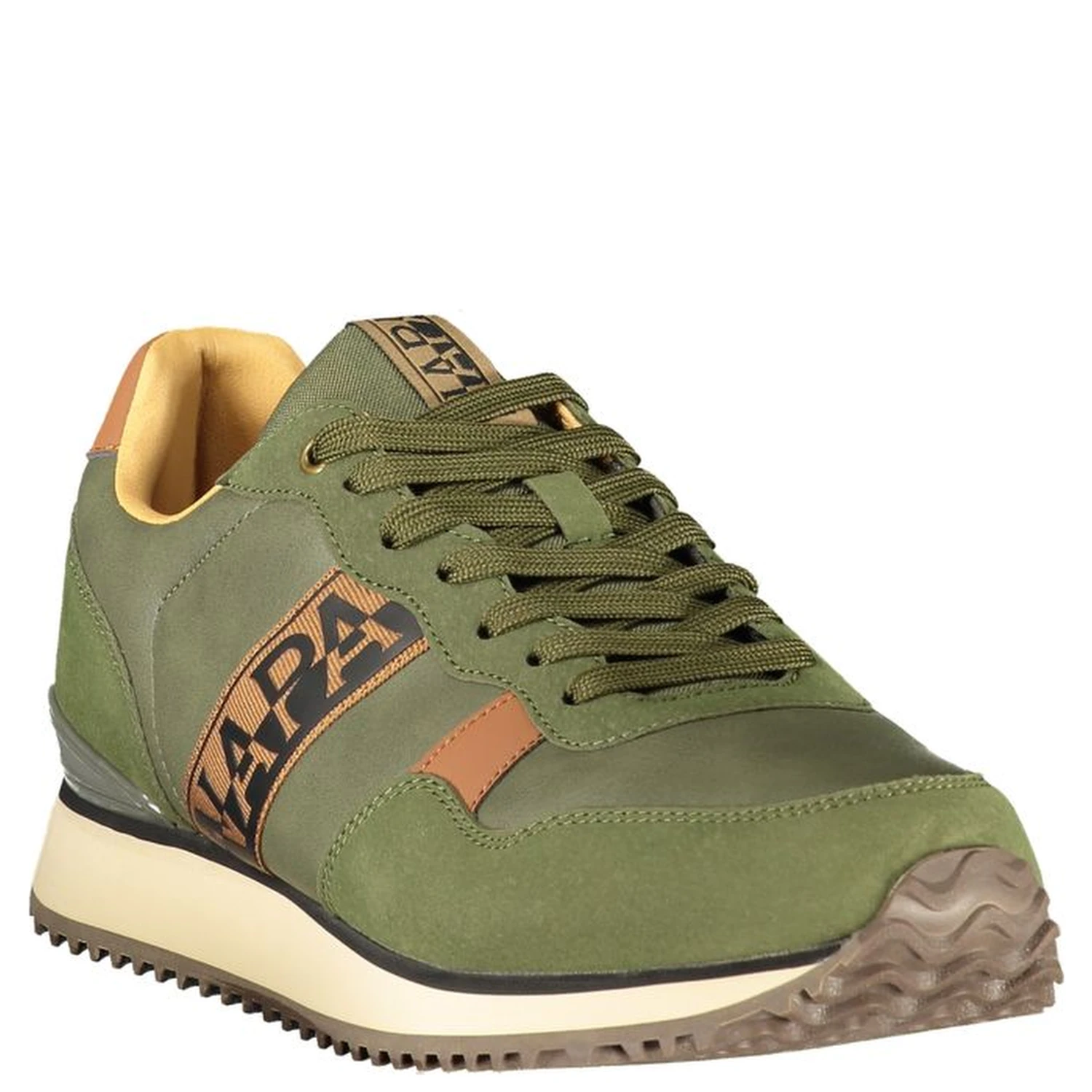Green Polyester Athletic Sneakers