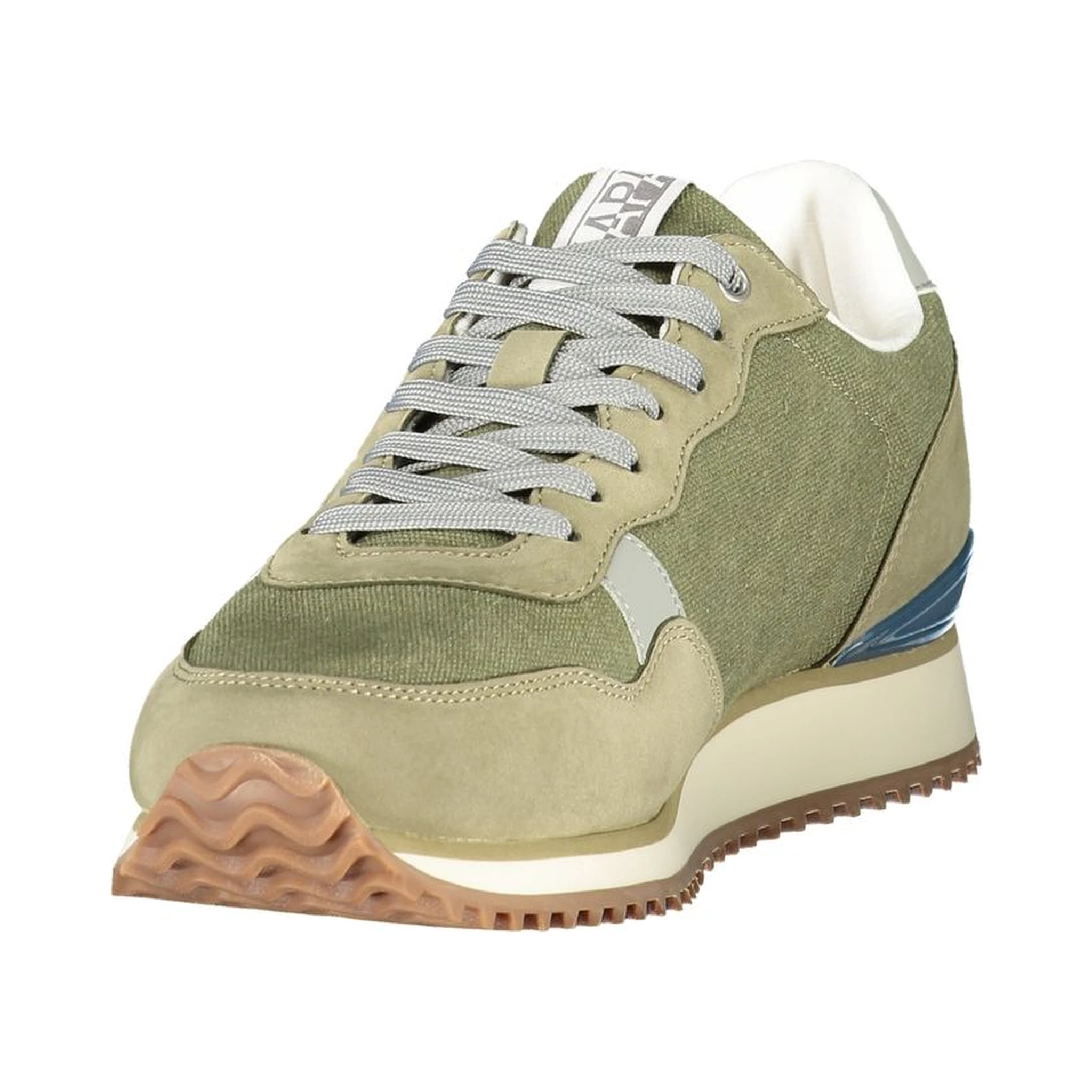 Green Polyester Athletic Sneakers