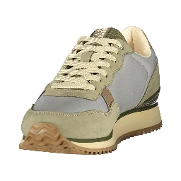 Blue Polyester Athletic Sneakers