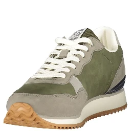 Green Polyester Athletic Sneakers