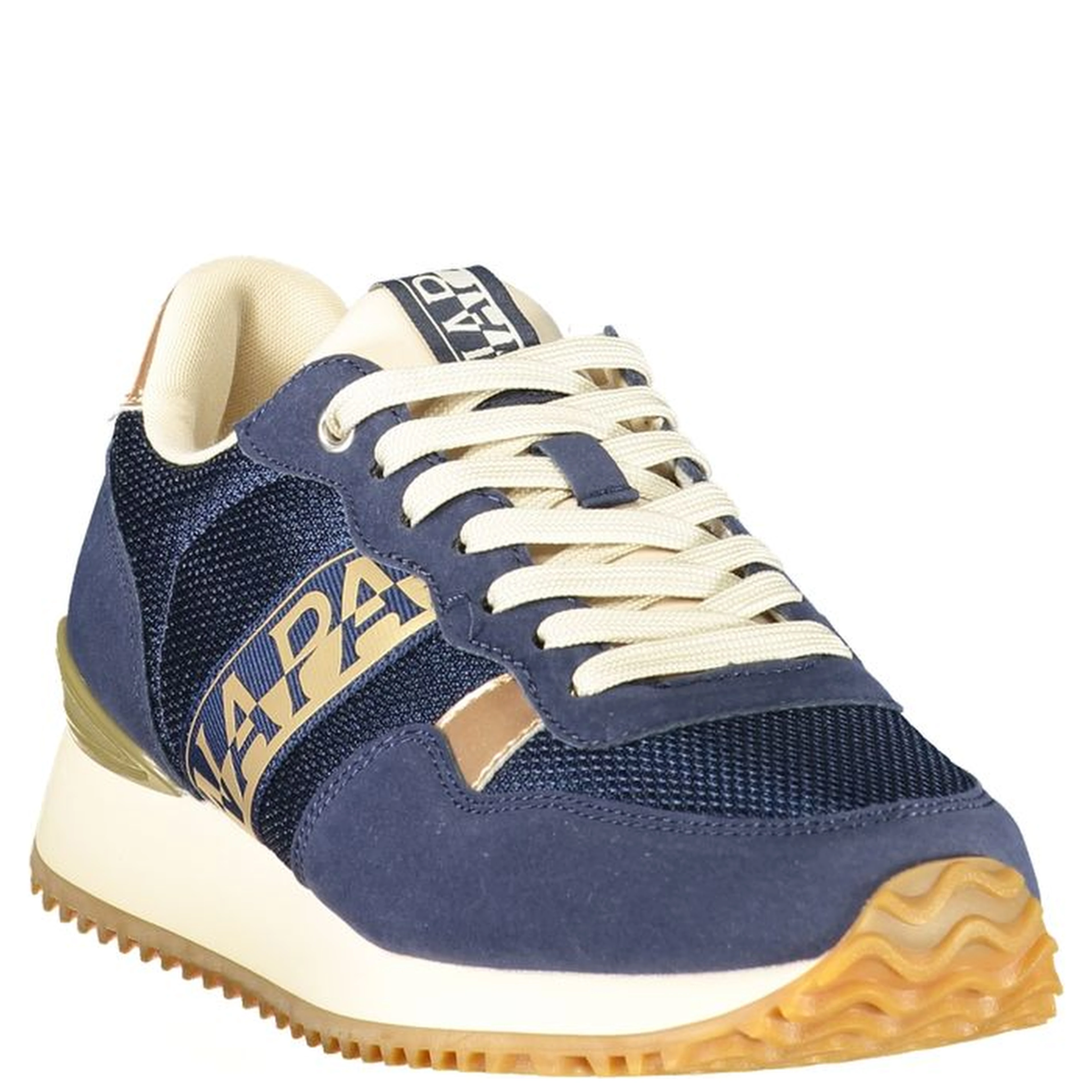 Blue Polyester Athletic Sneakers