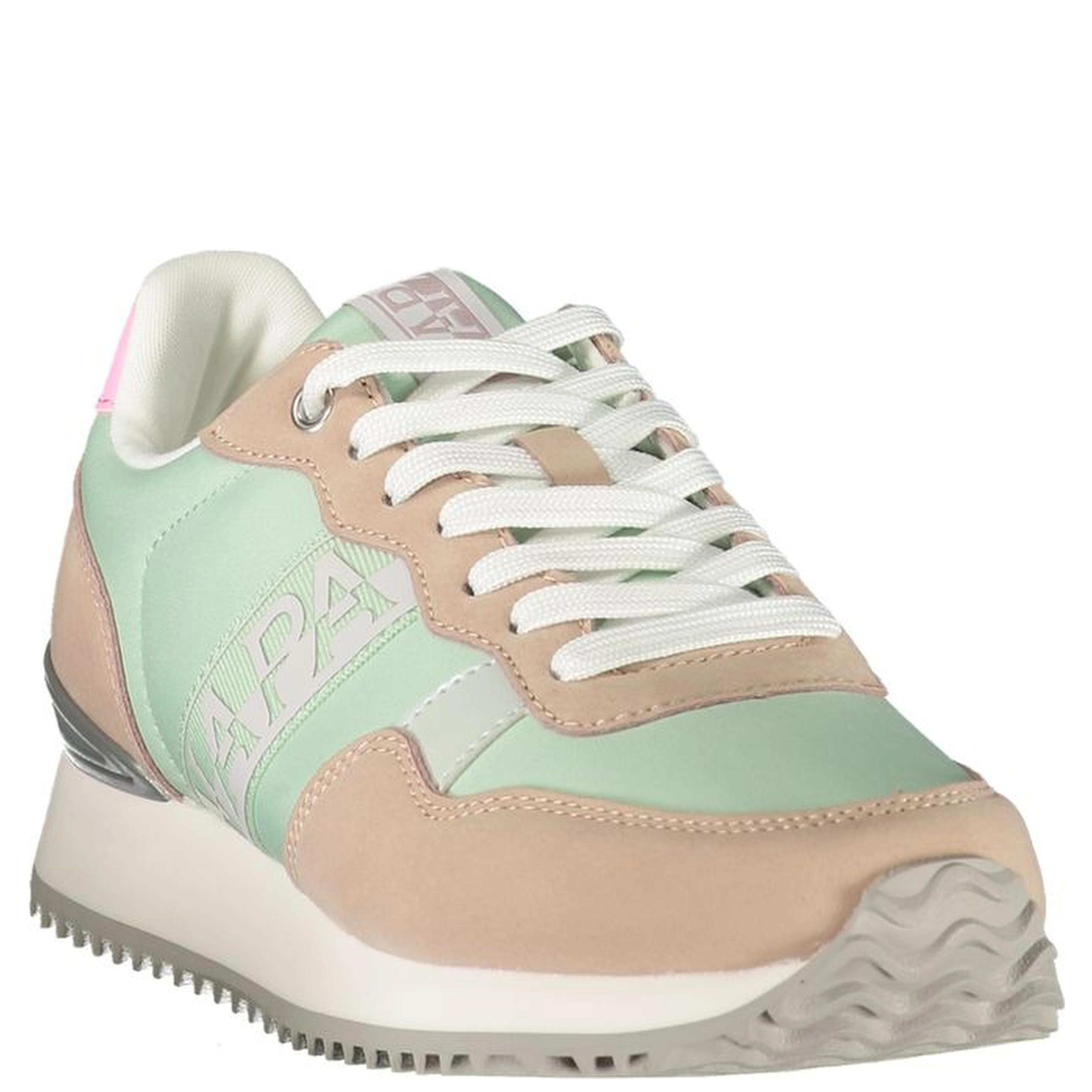Green Polyester Athletic Sneakers