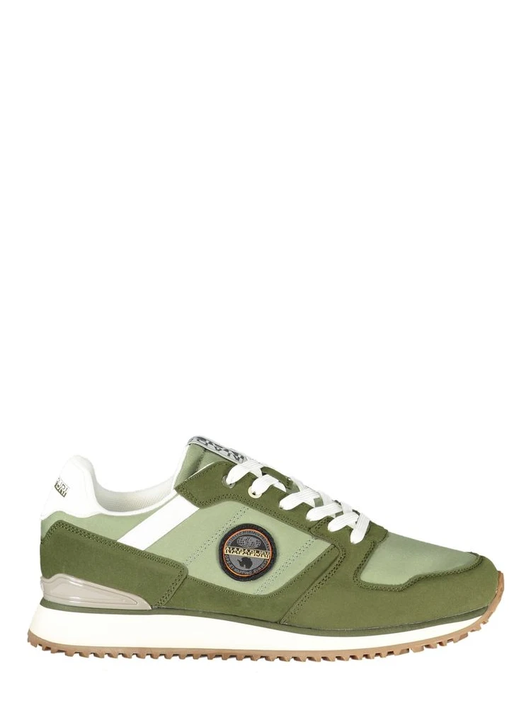 Green Polyester Athletic Sneakers