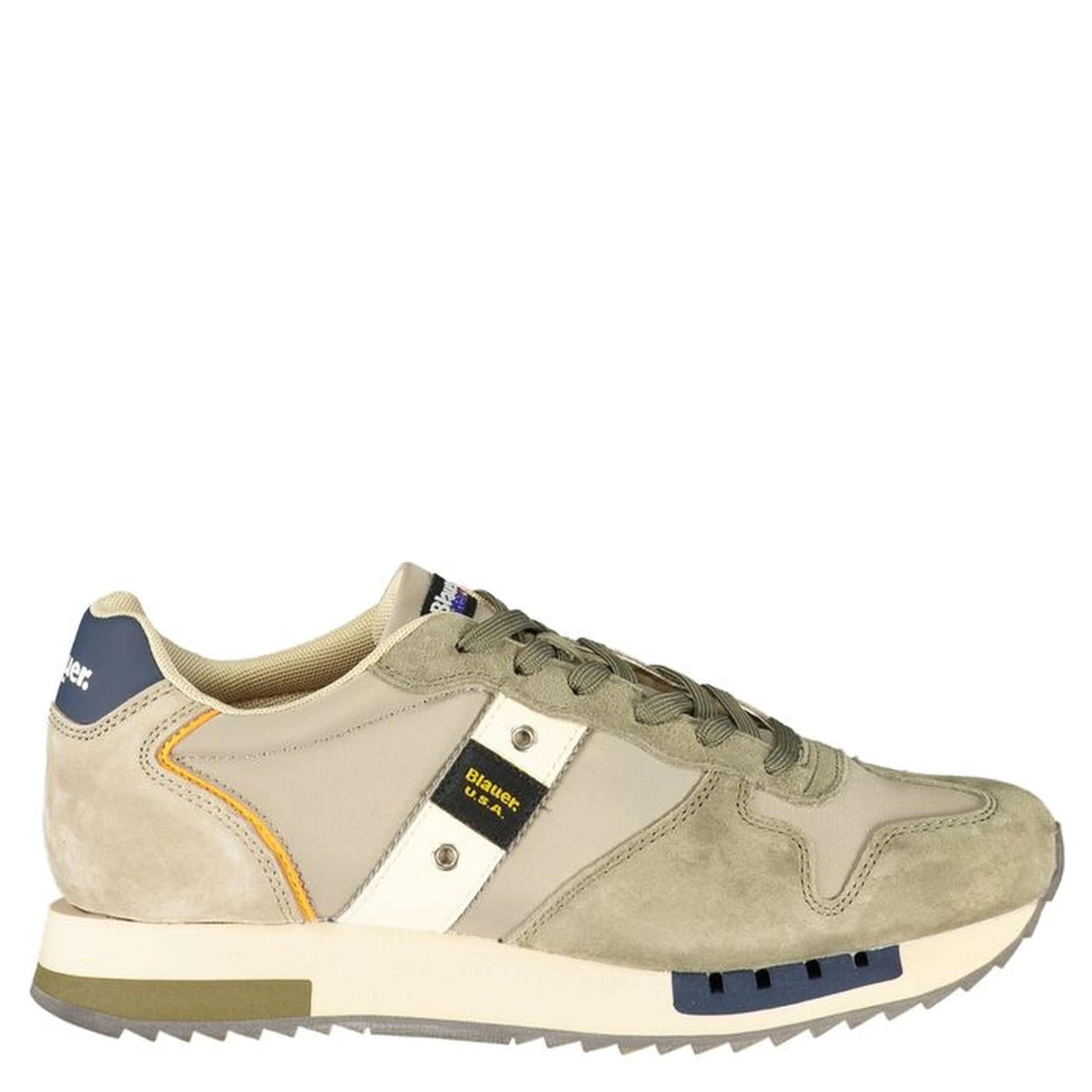 Green Polyester Athletic Sneakers