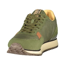 Green Polyester Athletic Sneakers