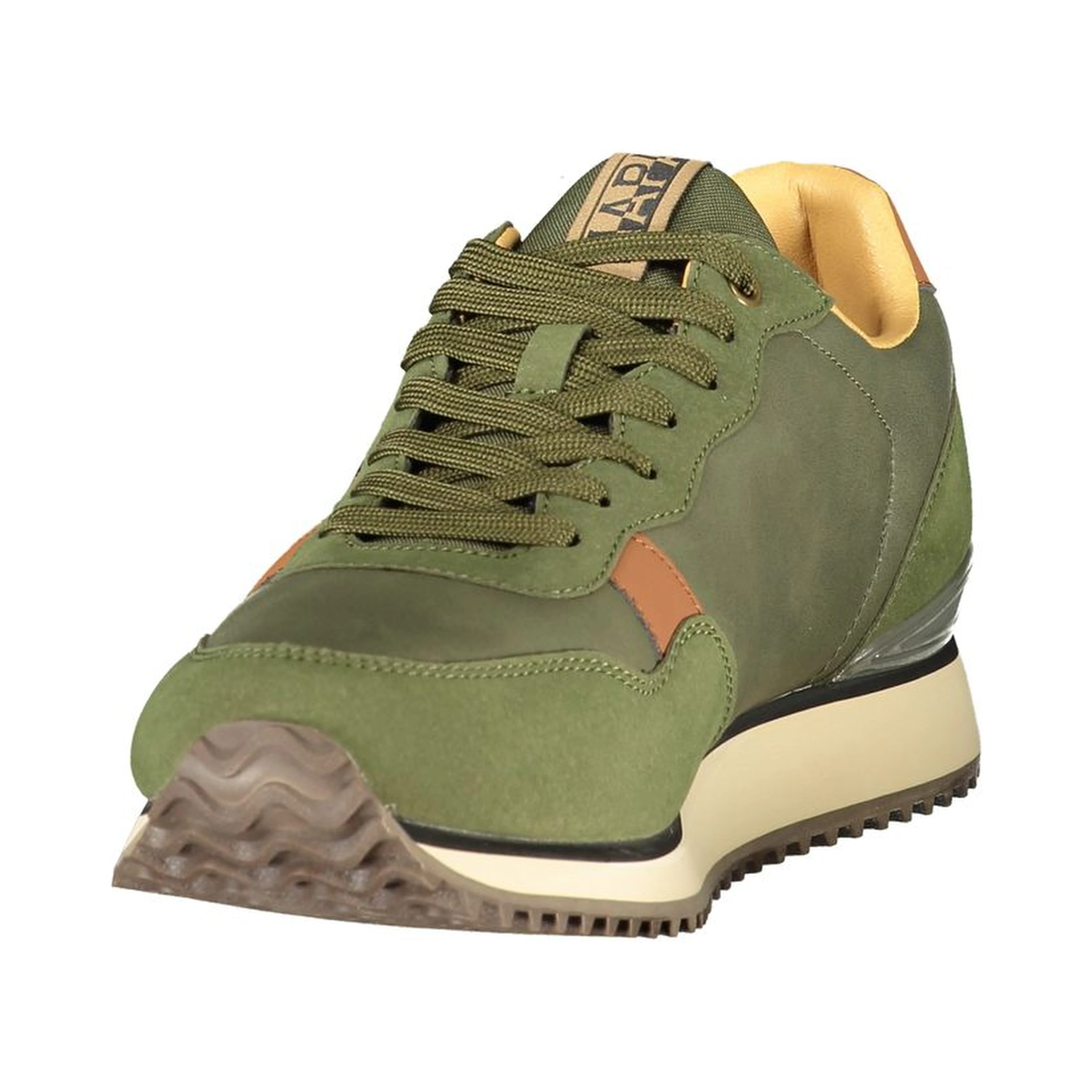 Green Polyester Athletic Sneakers