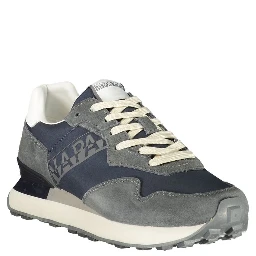 Blue Polyester Athletic Sneakers