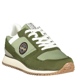 Green Polyester Athletic Sneakers