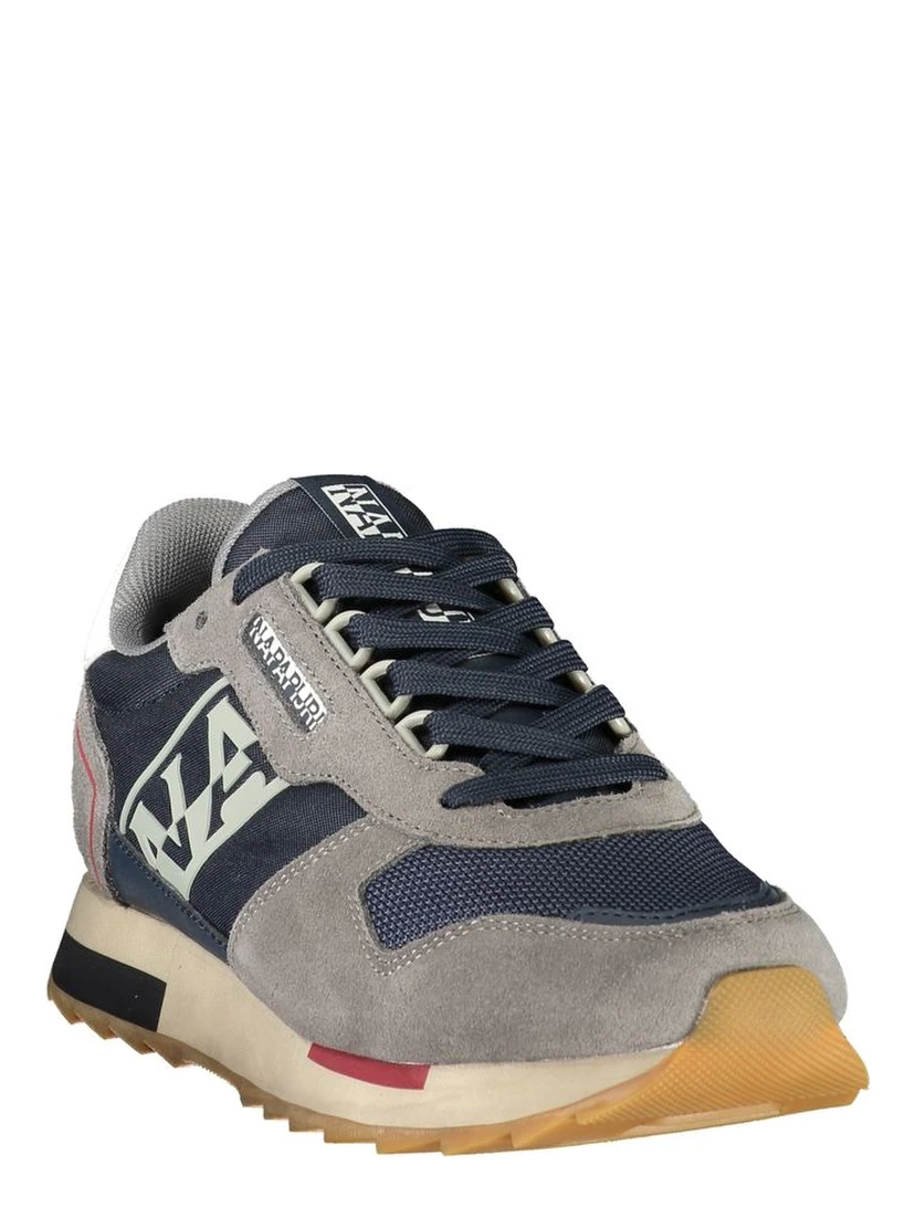 Blue Polyester Athletic Sneakers