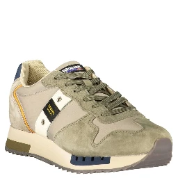 Green Polyester Athletic Sneakers