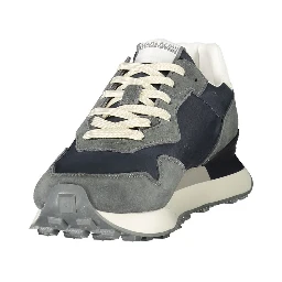Blue Polyester Athletic Sneakers