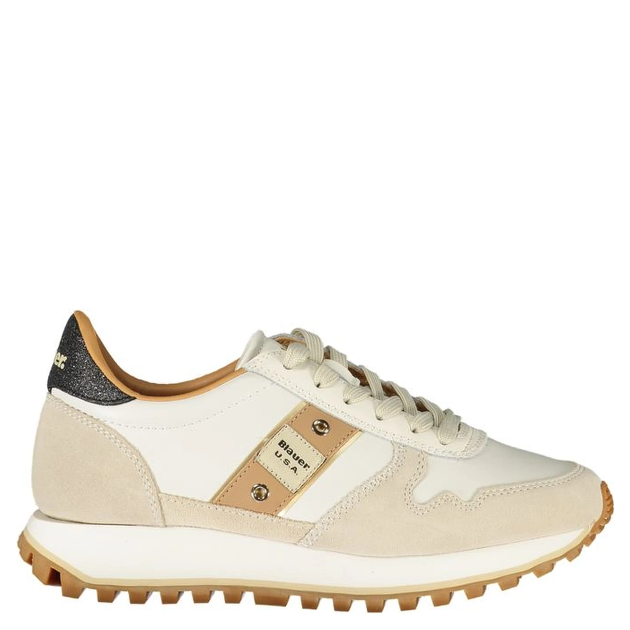 Blue Polyester Athletic Sneakers