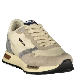 Beige Polyester Mens Sneaker